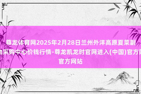 尊龙体育网2025年2月28日兰州外洋高原夏菜副食物采购中心
