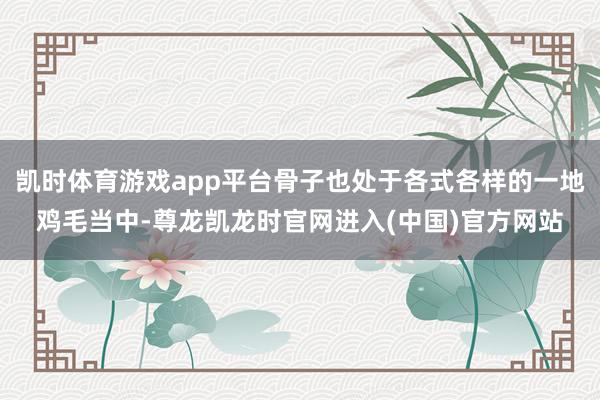 凯时体育游戏app平台骨子也处于各式各样的一地鸡毛当中-尊龙凯龙时官网进入(中国)官方网站