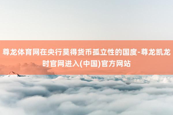 尊龙体育网在央行莫得货币孤立性的国度-尊龙凯龙时官网进入(中国)官方网站