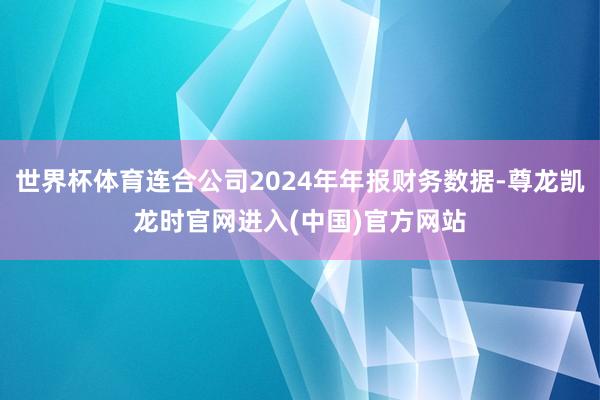 世界杯体育连合公司2024年年报财务数据-尊龙凯龙时官网进入(中国)官方网站