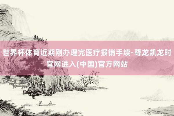 世界杯体育近期刚办理完医疗报销手续-尊龙凯龙时官网进入(中国)官方网站