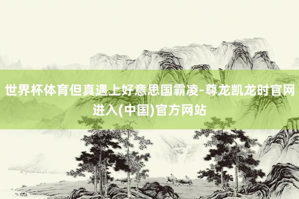 世界杯体育但真遇上好意思国霸凌-尊龙凯龙时官网进入(中国)官