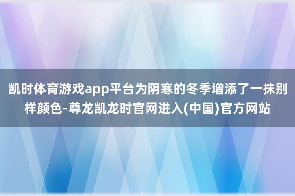 凯时体育游戏app平台为阴寒的冬季增添了一抹别样颜色-尊龙凯
