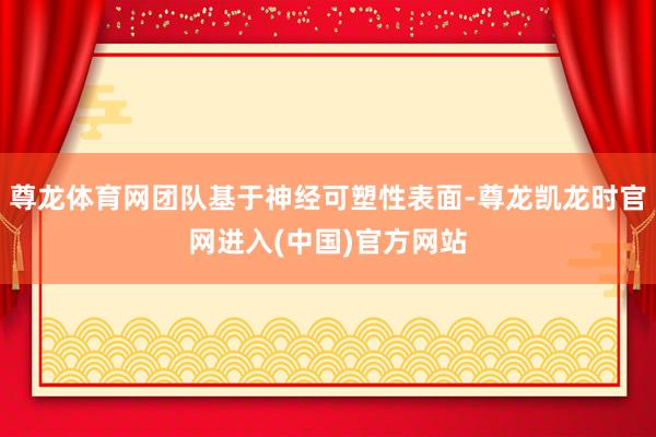 尊龙体育网团队基于神经可塑性表面-尊龙凯龙时官网进入(中国)